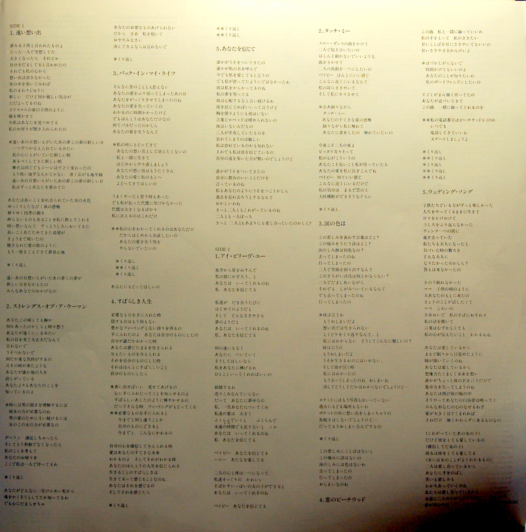 The Carpenters  Made In America : LP Booklet04  jpn